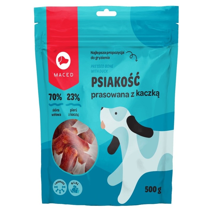 MACED Pressed osso con anatra - snack masticabile per cani - 500g