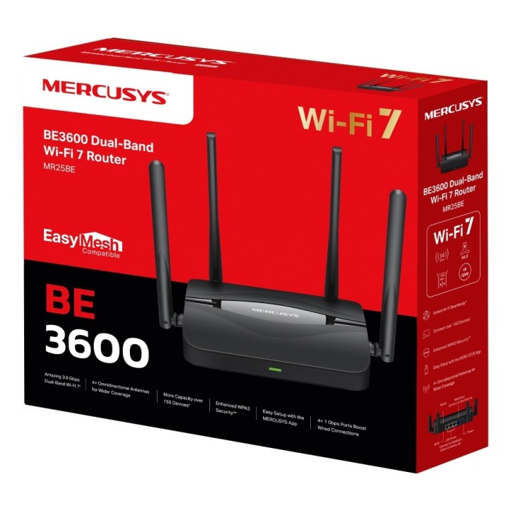Mercusys MR25BE Router wireless Ethernet Gigabit Dual-band (2.4 GHz / 5 GHz) nero