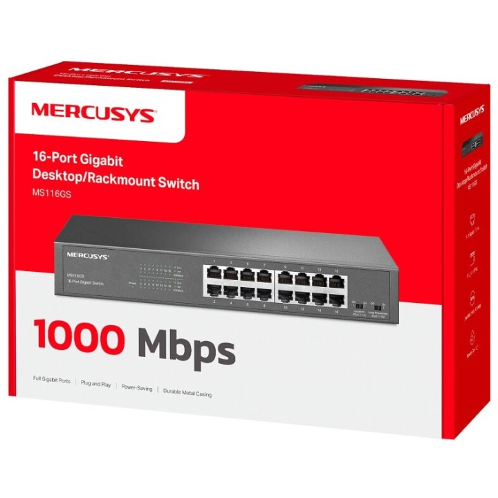 Mercusys MS116GS Switch di rete nero