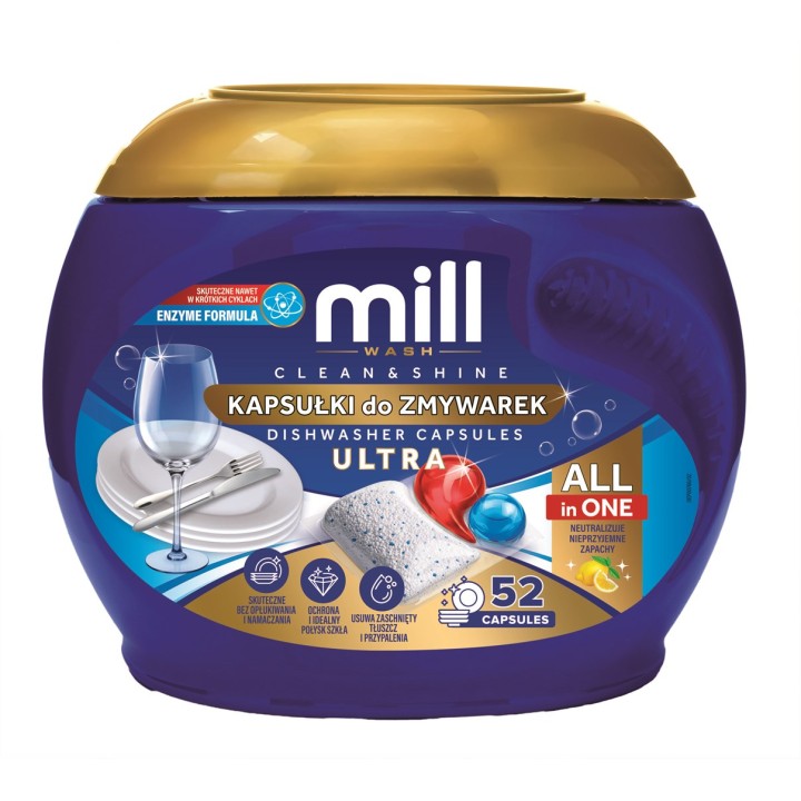 MILL CLEAN&SHINE Ultra 52 Capsule lavastoviglie 3kg
