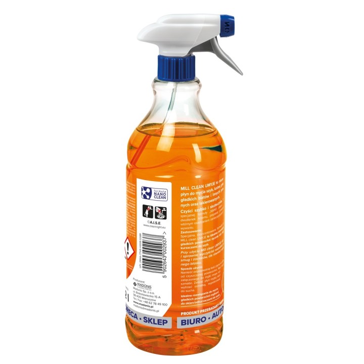 Mill Liquido Clean per pulizia finestre vetri specchi piastrelle con profumo di arancia 1.22 L