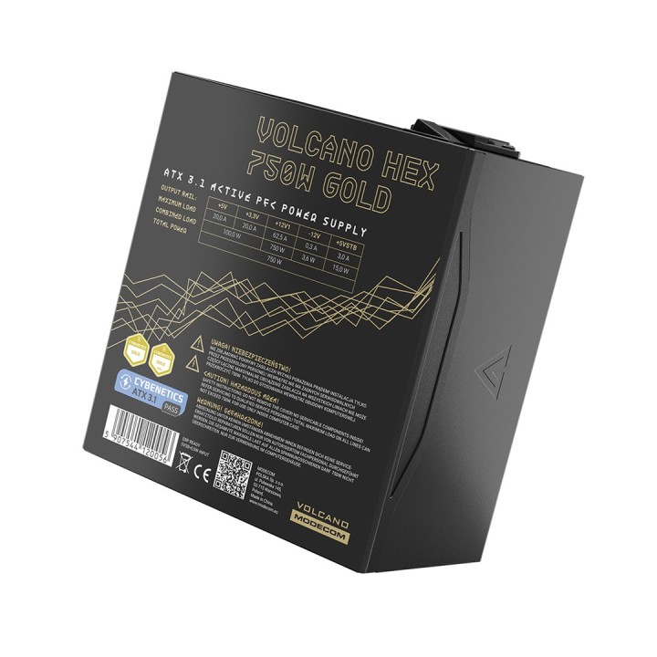 MODECOM alimentatore VOLCANO HEX oro 750W ATX3.1