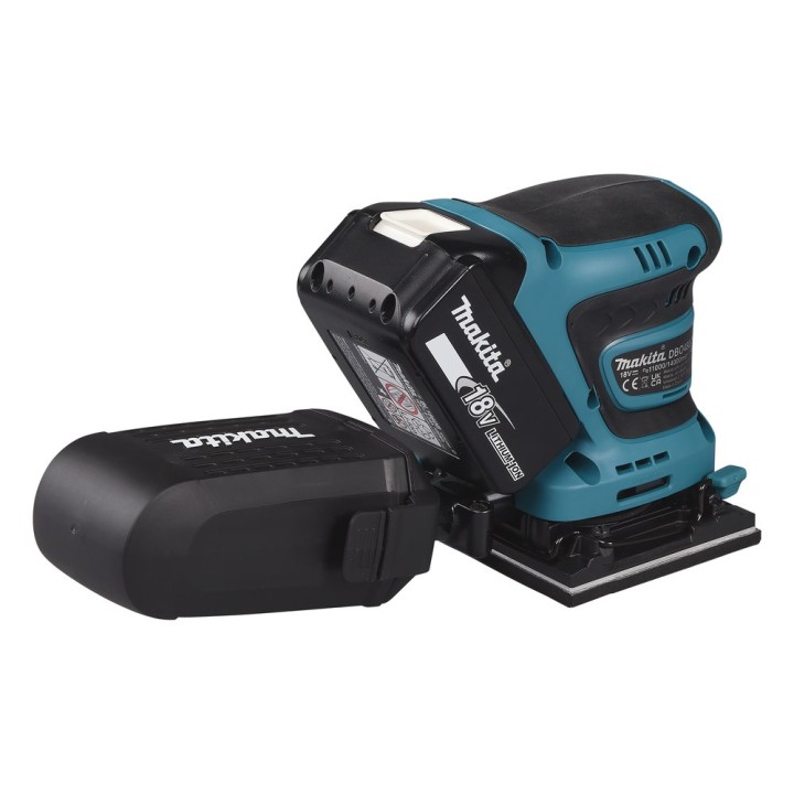 Makita DBO480Z Levigatrice portatile Levigatrice orbitale casuale 14000 OPM Nero Blu 210 W