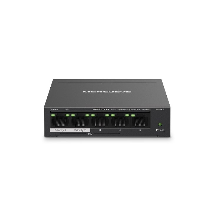 Mercusys Switch Desktop Gigabit 5 porte con PoE+ 4 porte