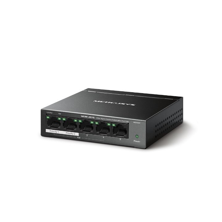 Mercusys Switch Desktop Gigabit 5 porte con PoE+ 4 porte