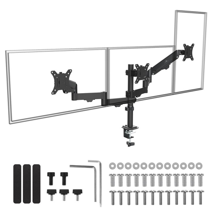 Maclean 3 staffa per monitor molla a gas 17 -27 2-8kg nero MC-137