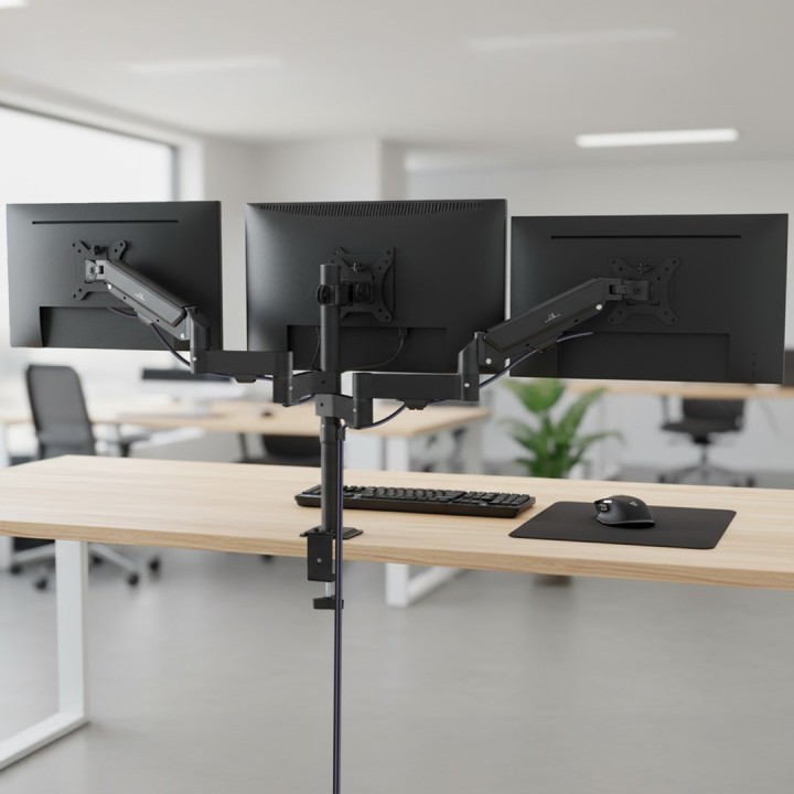 Maclean 3 staffa per monitor molla a gas 17 -27 2-8kg nero MC-137