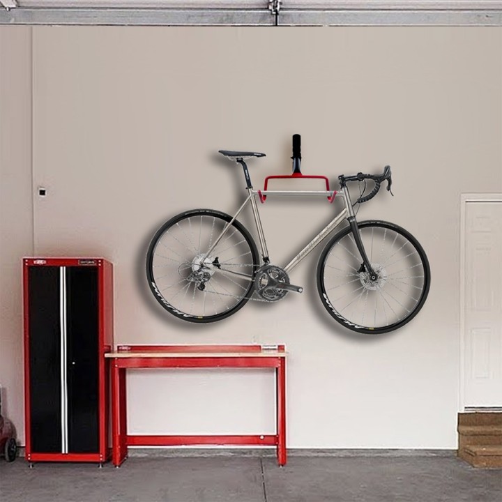 Maclean supporto bicicletta per parete gancio di stoccaggio in acciaio per garage 30kg