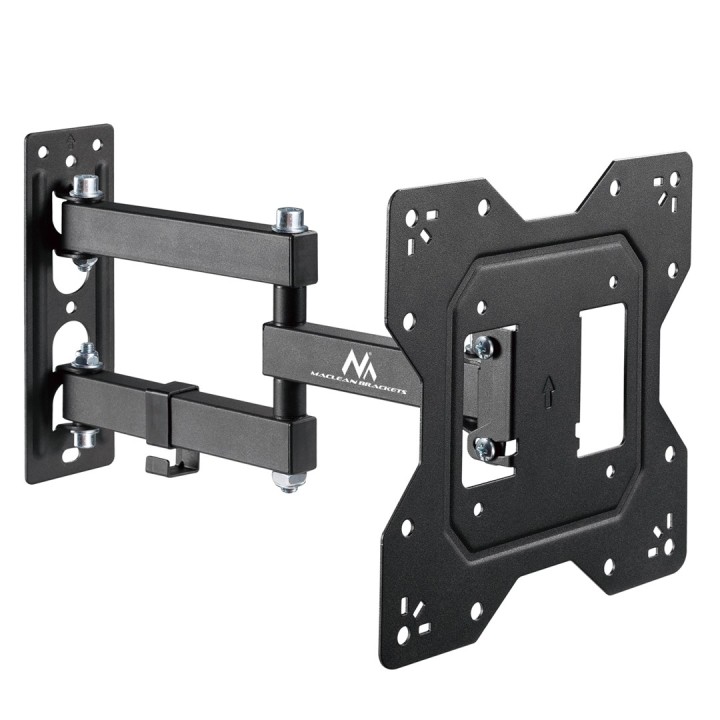 Maclean MC-700N TV supporto monitor universale a parete max VESA 200x20 23 -43 30kg nero estensibile inclinabile per TV piccoli