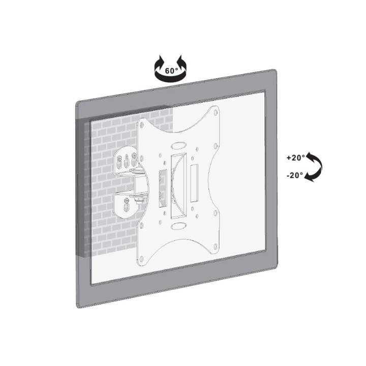 Maclean MC-501A Staffa universale a parete TV 23-42 fino a 30kg vesa 200x200 nero