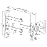 Maclean MC-719 TV staffa da parete LCD LED Plasma TV supporto inclinabile 13-27 15 kg