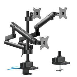 Maclean MC-811 Staffa monitor da scrivania supporto per 3 LCD LED monitor USB 17'' - 27 3 x 7kg VESA
