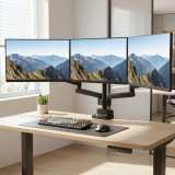 Maclean MC-811 Staffa monitor da scrivania supporto per 3 LCD LED monitor USB 17'' - 27 3 x 7kg VESA
