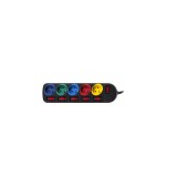 Maclean MCE204M prolunghe elettriche 1.5 m 5 AC prese Indoor nero multicolore