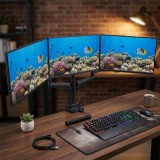 Maclean MC-811 Staffa monitor da scrivania supporto per 3 LCD LED monitor USB 17'' - 27 3 x 7kg VESA