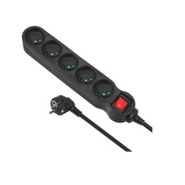 Maclean MCE185 prolunghe elettriche 5 m 5 AC prese Indoor nero