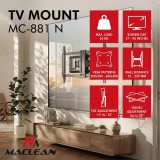 Maclean TV supporto / staffa max VESA 600x400 37-90 carico massimo 65 kg nero MC-881 N
