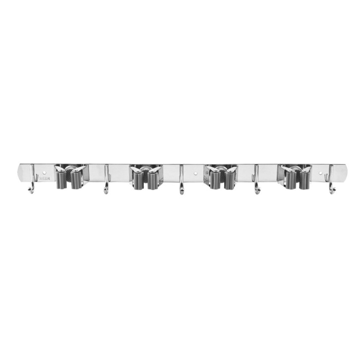 Maclean Organizer da parete per attrezzi da giardino e scope in acciaio con ganci carico massimo 20 kg Width 49 cm MC-184