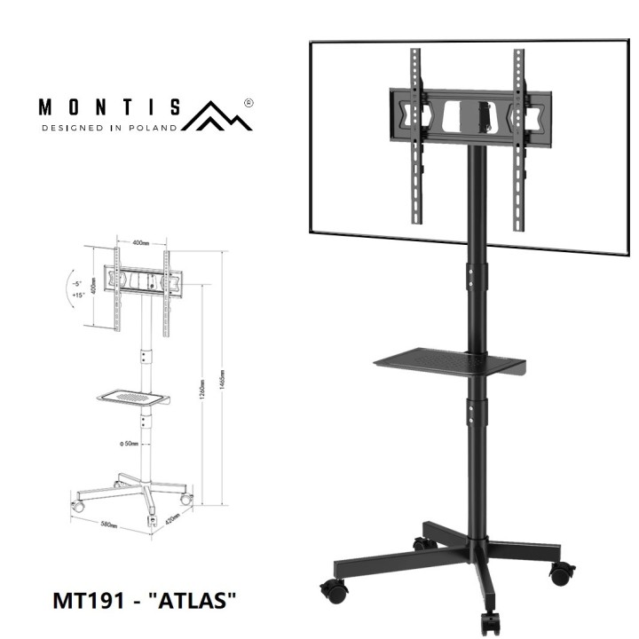 Montis Supporto mobile per TV - MT191 ATLAS 152.4 cm (60 )