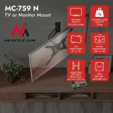 Maclean TV supporto / staffa per monitor max 23–65 carico massimo 30 kg universale max VESA 400x400 MC-759 N