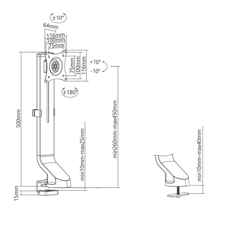 Maclean supporto monitor da scrivania 17 -32 8kg MC-853