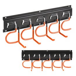 Maclean Organizer da parete per attrezzi da giardino in acciaio con ganci carico massimo 30 kg larghezza 40 cm MC-193