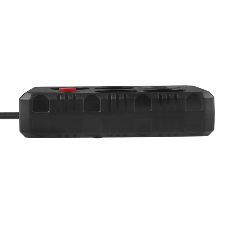Maclean multipresa 4 prese cavo prolunga + 3xUSB 110-240V AC 50/60Hz 2.1A max 2500W 3m nero MCE393 B