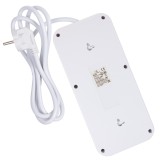 Maclean multipresa 6 prese prolunga + 4xUSB 110-240V AC 50/60Hz 2.1A max 2500W 1.5 m bianco MCE389 W
