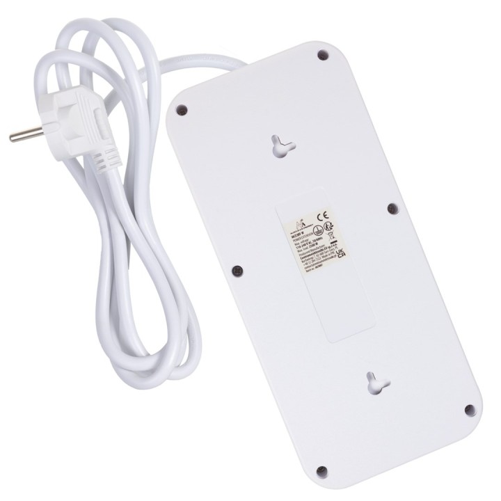 Maclean multipresa 6 prese prolunga + 4xUSB 110-240V AC 50/60Hz 2.1A max 2500W 1.5 m bianco MCE389 W