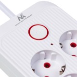 Maclean multipresa 6 prese prolunga + 4xUSB 110-240V AC 50/60Hz 2.1A max 2500W 1.5 m bianco MCE389 W