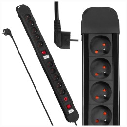Maclean Multipresa 10 prese cavo di prolunga 2 interruttori protezione e indicazione sovraccarico 3680W MCE10