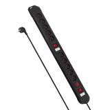 Maclean Multipresa 10 prese cavo di prolunga 2 interruttori protezione e indicazione sovraccarico 3680W MCE10