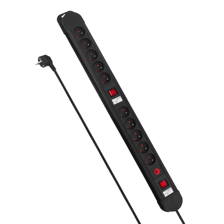 Maclean Multipresa 10 prese cavo di prolunga 2 interruttori protezione e indicazione sovraccarico 3680W MCE10