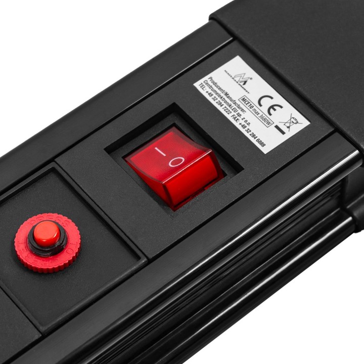 Maclean Multipresa 10 prese cavo di prolunga 2 interruttori protezione e indicazione sovraccarico 3680W MCE10
