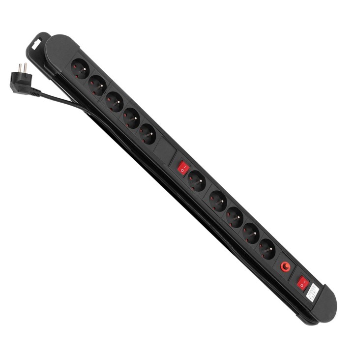 Maclean Multipresa 10 prese cavo di prolunga 2 interruttori protezione e indicazione sovraccarico 3680W MCE10