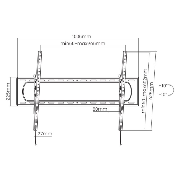 Maclean TV o supporto monitor max VESA 900x600 60-120 120kg nero MC-750N