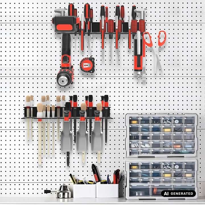Maclean Organizer / scaffale per attrezzi da parete nero dimensioni 40x14.5x4.6 cm max 30 kg MC-141