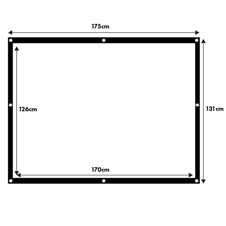 Maclean schermo di proiezione 84 175x131cm 25mm 4:3 bordo tensione ganci MC-166