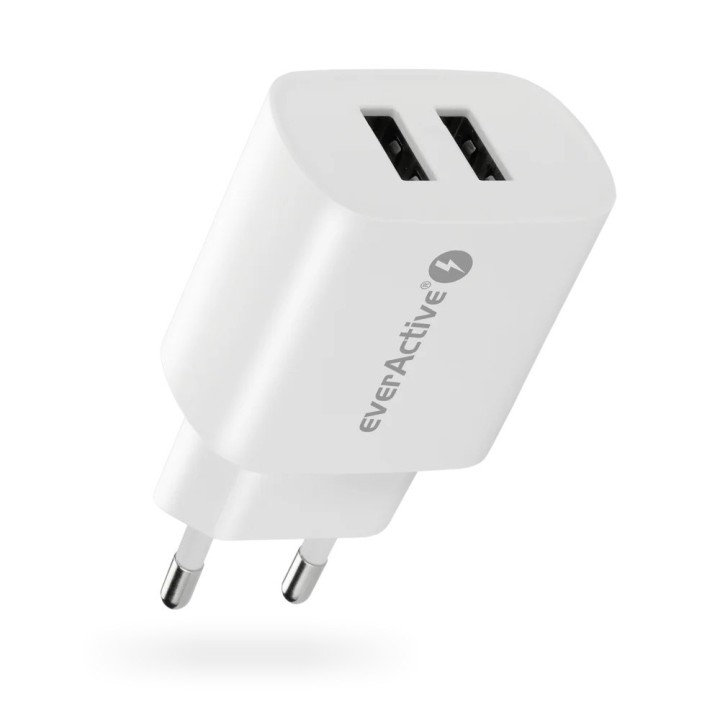 Caricabatterie EVERACTIVE 2 x USB 2.4A bianco
