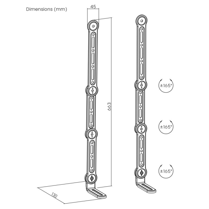 Maclean staffa universale VESA per soundbar 15kg max MC-335
