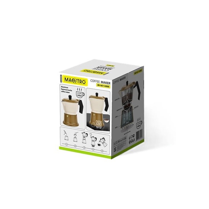 Moka in alluminio MR-1657-3-BEIGE MAESTRO
