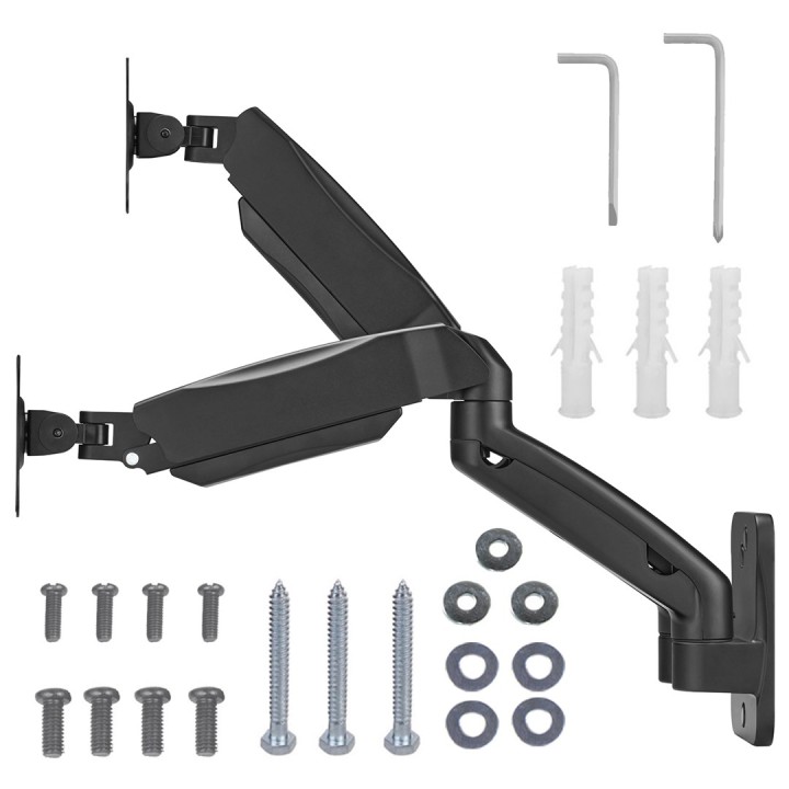 Maclean staffa a parete per due monitor 17-32'' 9kg max molla meccanica MC-988