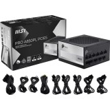 MSI PRO A850PL PCIE5 850W 120mm 80 Plus Platinum aPFC alimentatore