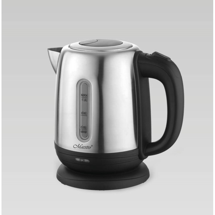MAESTRO MR-027 bollitore elettrico 1.2 L 1630 W acciaio nero