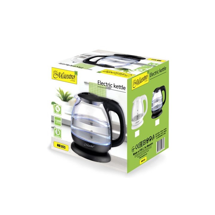 MAESTRO MR-055 Bollitore elettrico 1 L 1100 W (MR-055-BLACK) Nero