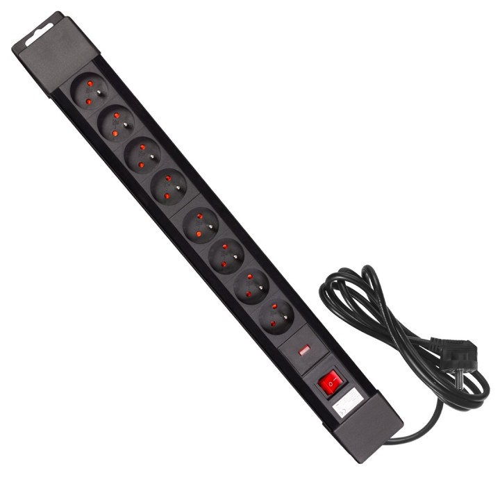 Maclean MCE11 prolunga 1.5 m 8 AC presa/prese interno nero