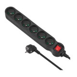 Maclean MCE225 prolunghe elettriche 1.5 m 6 AC prese Indoor nero