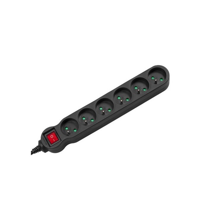 Maclean MCE225 prolunghe elettriche 1.5 m 6 AC prese Indoor nero
