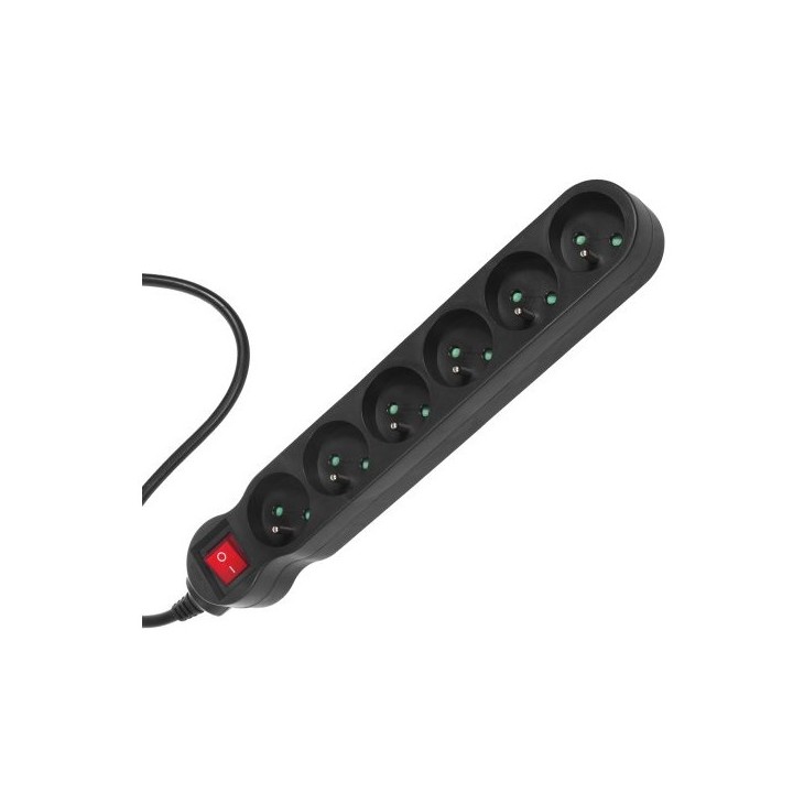 Maclean MCE225 prolunghe elettriche 1.5 m 6 AC prese Indoor nero