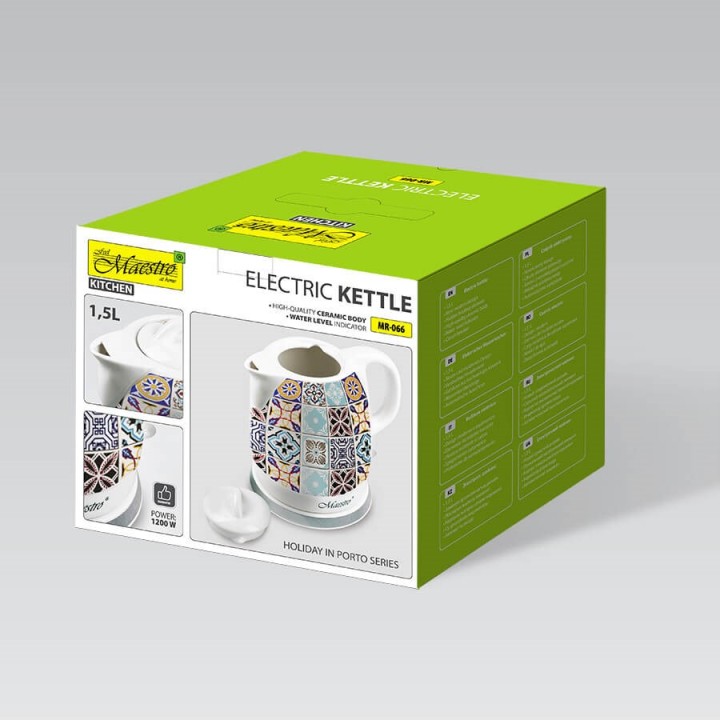 MAESTRO MR-066-PORTO Bollitore elettrico in ceramica